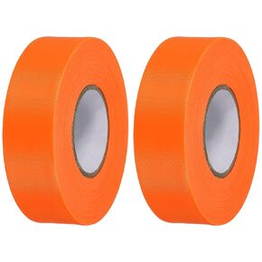 PATIKIL Flagging Tape 1" x147', 2 Pack PVC Non-Adhesive Neon Marking Tape for Tree Survey Boundaries Outdoor Trail, Orange