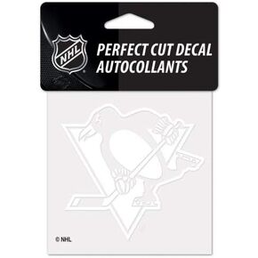WinCraft NHL Pittsburgh Penguins 4x4 Perfect Cut White Decal, One Size, Team Color
