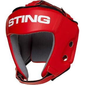 STING Competition Head Guard, IBA-Approved and USA Boxing-Approved Headgear, Premium Boxing Equipment for Professional Competition and Boxing Training, Red, M
