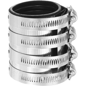 uxcell Flexible Pipe Coupling, 62.8mm Pipe Connector with Stainless Steel Hose Clamps Stainless Steel Pipe Repair Clamp for Plastic and Metal Pipes