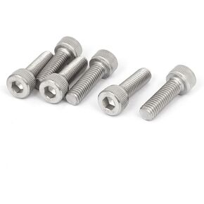 uxcell® M8x25mm Thread 304 Stainless Steel Hex Socket Head Cap Screw Bolt DIN912 6pcs