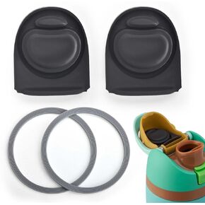 Bottle Silicone Replacement Parts Kit 2 Pcs Replacement Stopper and 2 Pcs Seal Gasket Water Bottle Replacement Lid Accessories Compatible with Owala FreeSip Water Bottle 19/24/25/2/40oz