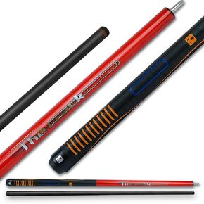Little Monster Carbon Fiber Break Cue Silicone Wrap Black Technology Punch Cue Pool Stick 58" 12.9mm Bakelite Tip with Soft Leather Bag