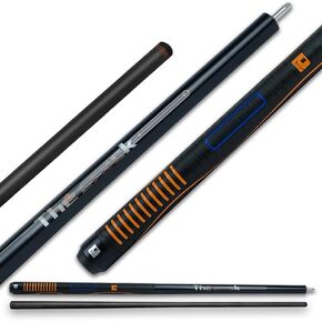 Little Monster Carbon Fiber Break Cue Silicone Wrap Black Technology Punch Cue Pool Stick 58" 12.9mm Bakelite Tip with Soft Leather Bag