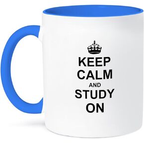 3dRose Keep Calm and Study on Mug, 11 oz, Black