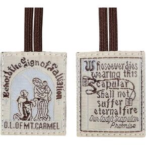 Scapulars Catholic,3 Pack Bulk Brown Scapular Of Our Lady Of Mount Carmel,Escapularios Catolicos Scapular Catholic Gift For Women Man,Mexican Catholic Decor Religious Statues Wall Cross Art Decoration