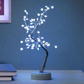 SteadyDoggie Fairy Light Tree - Aesthetic Tree Lamp with Warm and Cozy Glow - Lighted Trees for Decoration Inside - Metal and Glass Fairy Lamp - Tree Light for Home Bedroom Desktop Indoor Lights