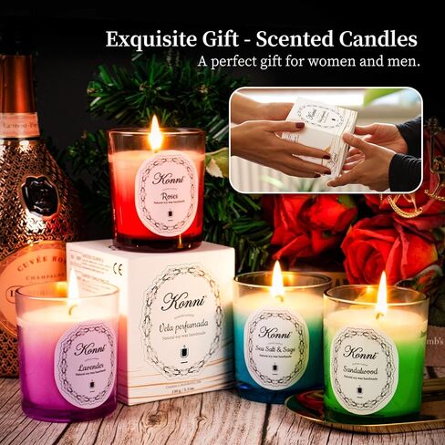 شمعة معطرة من كاماك، هدايا شموع معطرة بخشب الصندل، 5.3 أونصة حرق 35 ساعة، هدايا شموع للنساء، شمعة الصويا الطبيعية، شموع معطرة للمنزل in Kuwait