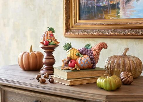 Enesco Jim Shore Heartwood Creek Harvest Pumpkin with Bounty Miniature Figurine, 4 Inch, Multicolor in Saudi Arabia