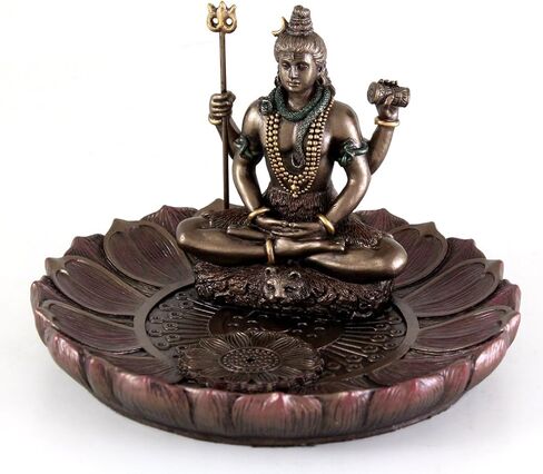 Top Collection Hindu God Shiva in Meditation Round Incense Holder Plate Incense Burner in Kuwait