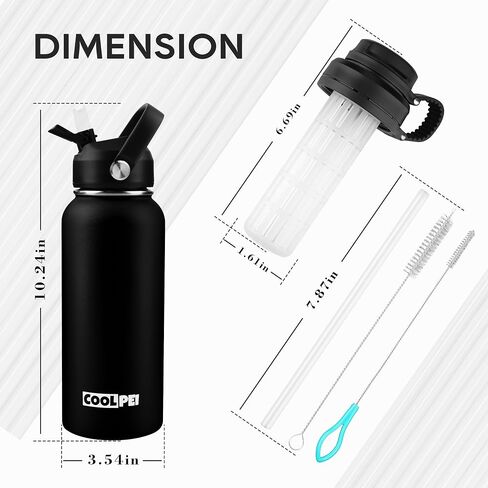 Fruit Tea Infuser Bottle Stainless Steel Travel Water Bottle with Infuser & Tea Strainer Filter Insulated Tea Bottles with Straw & 2 Lids Metal Thermal Cup Vacuum Insulation Bottle for Hot Cold Drinks in Saudi Arabia