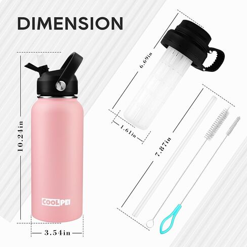 Fruit Tea Infuser Bottle Stainless Steel Travel Water Bottle with Infuser & Tea Strainer Filter Insulated Tea Bottles with Straw & 2 Lids Metal Thermal Cup Vacuum Insulation Bottle for Hot Cold Drinks in Saudi Arabia