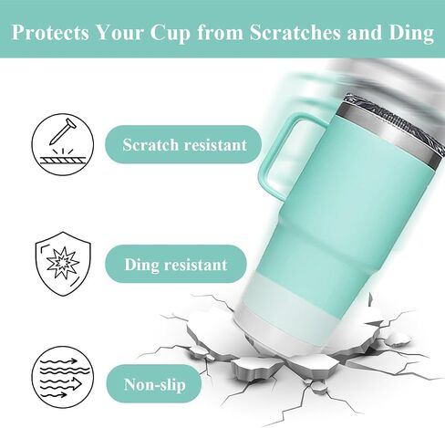2 PCS Silicone Protective Boot for Yeti Rambler 20oz/25oz/30oz/35oz Tumbler, Anti-Slip Protective Silicone Water Bottle Bottom Boot Sleeve Cover for Yeti Tumbler [Black+White] in Saudi Arabia