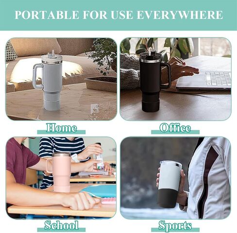 2 PCS Silicone Protective Boot for Yeti Rambler 20oz/25oz/30oz/35oz Tumbler, Anti-Slip Protective Silicone Water Bottle Bottom Boot Sleeve Cover for Yeti Tumbler [Black+White] in Saudi Arabia