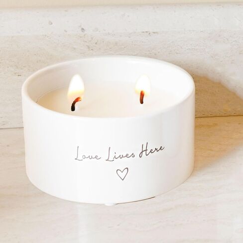 Pavilion - Home Sweet Home - 10 oz Soy Wax Ceramic Vessel Candle Housewarming Apartment-Warming Gift Present Neutral Home Decor in Saudi Arabia