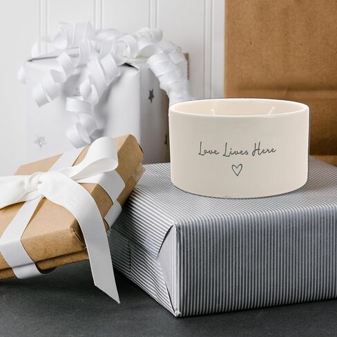 Pavilion - Home Sweet Home - 10 oz Soy Wax Ceramic Vessel Candle Housewarming Apartment-Warming Gift Present Neutral Home Decor in Saudi Arabia