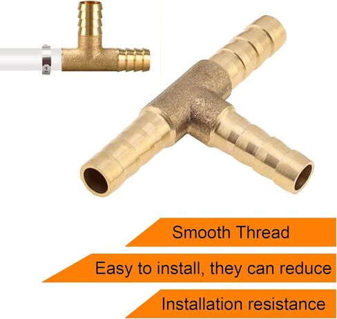 5 قطعة تركيبات نحاسية على شكل تي بارب 1/4 بوصة (6 مم)، تركيب خرطوم شائك على شكل T لأنابيب المياه/الوقود/الهواء، تقاطع تركيب اتحاد 3 طرق in Kuwait