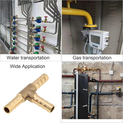5 قطعة تركيبات نحاسية على شكل تي بارب 1/4 بوصة (6 مم)، تركيب خرطوم شائك على شكل T لأنابيب المياه/الوقود/الهواء، تقاطع تركيب اتحاد 3 طرق in Kuwait