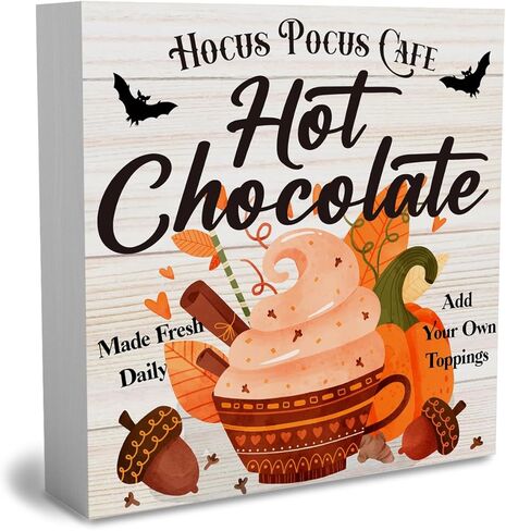 Rustic Boo Witch Spider Halloween Wooden Box Sign Cute Fall Sign Decor Farmhouse Decorative Wood Box Sign Block Plaque for Wall Desk Home Bathroom Decoration 5 x 5 Inches in Kuwait