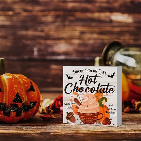 Rustic Boo Witch Spider Halloween Wooden Box Sign Cute Fall Sign Decor Farmhouse Decorative Wood Box Sign Block Plaque for Wall Desk Home Bathroom Decoration 5 x 5 Inches in Kuwait