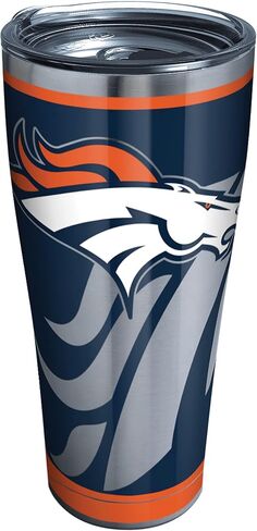 Tervis Triple Walled NFL Denver Broncos Insulated Tumbler Cup Keeps Drinks Cold & Hot, 30oz - Stainless Steel, Rush in Saudi Arabia