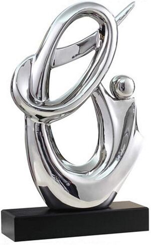 Anding Home Decoration,Silver Ceramic Porcelain Sculpture,Ceramic Creative Decoration, Office Countertop Decoration, Gift in Saudi Arabia