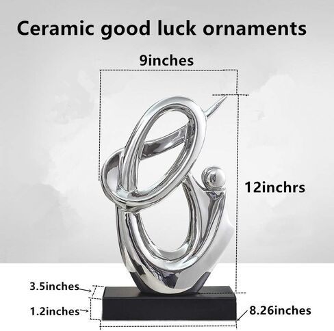 Anding Home Decoration,Silver Ceramic Porcelain Sculpture,Ceramic Creative Decoration, Office Countertop Decoration, Gift in Saudi Arabia