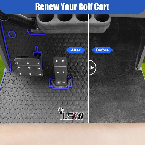Golf Cart Floor Mat for EZGO TXT,Upgraded Non-Slip Back Improved Coverage Liner Mats Replacement with 5/16" Thick Rubber,Fits EZGO TXT (1994+), EX1 (2020), Valor, Cushman Workhorse & Express S4 in Kuwait