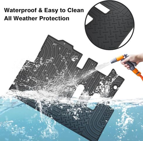 سجادة أرضية عربة الجولف Powerty متوافقة مع EZGO RXV (2008-2022) و2Five (2009+) ملحقات سجادة عربة الجولف ذات التغطية الكاملة لجميع الأحوال الجوية، سجادة بطانة أرضية عربة الجولف غير قابلة للانزلاق - أسود in Kuwait