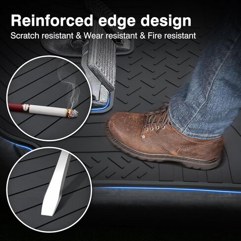 سجادة أرضية عربة الجولف Powerty متوافقة مع EZGO RXV (2008-2022) و2Five (2009+) ملحقات سجادة عربة الجولف ذات التغطية الكاملة لجميع الأحوال الجوية، سجادة بطانة أرضية عربة الجولف غير قابلة للانزلاق - أسود in Kuwait