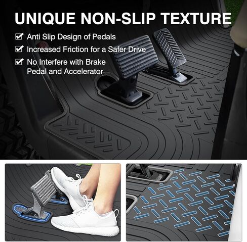 سجادة أرضية عربة الجولف Powerty متوافقة مع EZGO RXV (2008-2022) و2Five (2009+) ملحقات سجادة عربة الجولف ذات التغطية الكاملة لجميع الأحوال الجوية، سجادة بطانة أرضية عربة الجولف غير قابلة للانزلاق - أسود in Kuwait