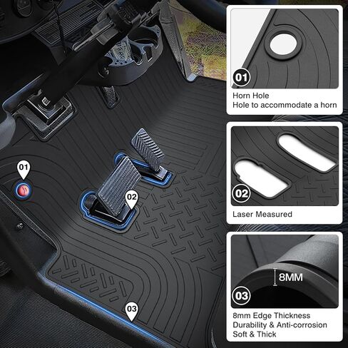 سجادة أرضية عربة الجولف Powerty متوافقة مع EZGO RXV (2008-2022) و2Five (2009+) ملحقات سجادة عربة الجولف ذات التغطية الكاملة لجميع الأحوال الجوية، سجادة بطانة أرضية عربة الجولف غير قابلة للانزلاق - أسود in Kuwait
