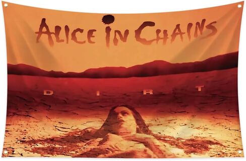 Generic Alice Rock in Music Chains علم 3x5ft لافتة نسيج مضحكة لغرفة النوم والكلية وغرفة النوم وديكور جداري داخلي وخارجي مع حلقات نحاسية، كبير in Kuwait