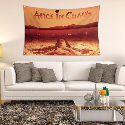 Generic Alice Rock in Music Chains علم 3x5ft لافتة نسيج مضحكة لغرفة النوم والكلية وغرفة النوم وديكور جداري داخلي وخارجي مع حلقات نحاسية، كبير in Kuwait