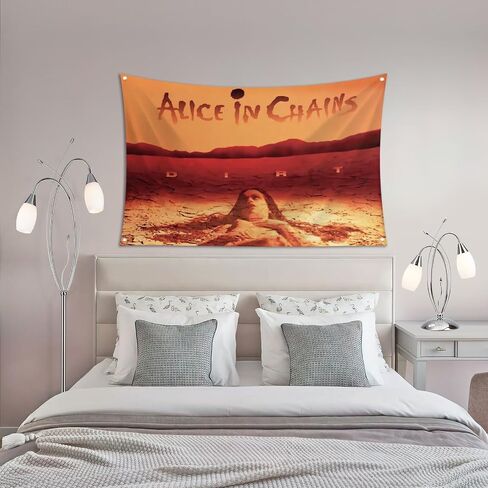 Generic Alice Rock in Music Chains علم 3x5ft لافتة نسيج مضحكة لغرفة النوم والكلية وغرفة النوم وديكور جداري داخلي وخارجي مع حلقات نحاسية، كبير in Kuwait