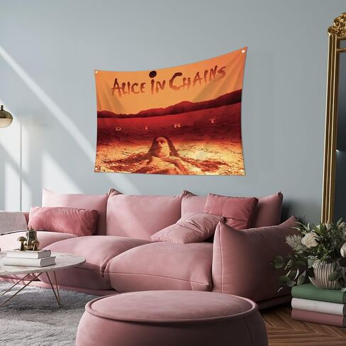 Generic Alice Rock in Music Chains علم 3x5ft لافتة نسيج مضحكة لغرفة النوم والكلية وغرفة النوم وديكور جداري داخلي وخارجي مع حلقات نحاسية، كبير in Kuwait