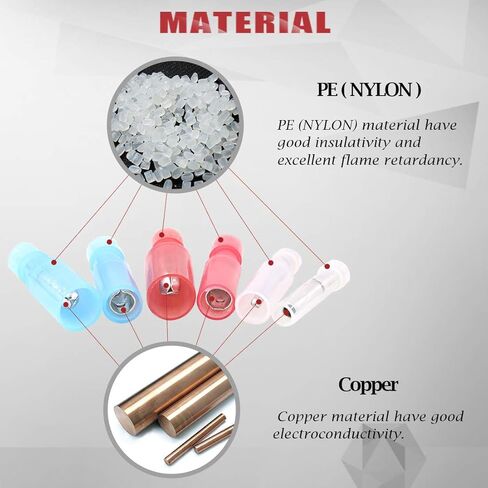 Hilitchi 130-Pcs 24-10AWG Assorted Nylon Fully Insulated Female & Male Bullet Butt Wire Crimp Connector Terminals Assortment Kit in Saudi Arabia
