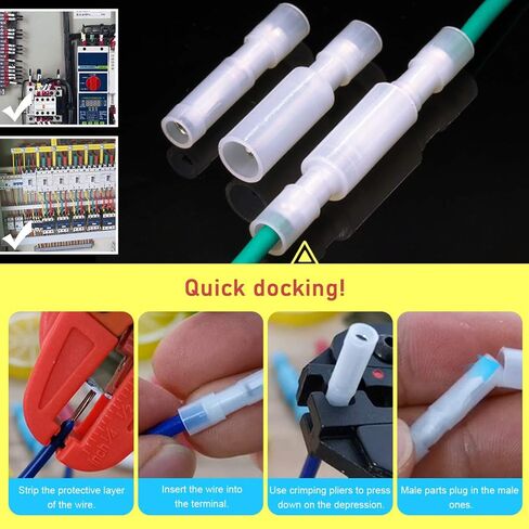 Hilitchi 130-Pcs 24-10AWG Assorted Nylon Fully Insulated Female & Male Bullet Butt Wire Crimp Connector Terminals Assortment Kit in Saudi Arabia