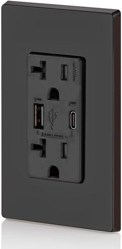 Leviton GUAC2-W 20A SmartlockPro Self-Test GFCI Combination with Type A & Type-C USB In-Wall, USB Charger for Smartphones and Tablets in Saudi Arabia