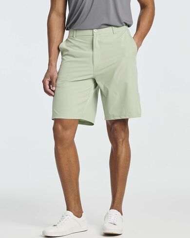 Real Essentials 3 Pack: Mens 9" Golf Shorts Pockets - Flat Front Casual Work Workout Active Hiking Sport in Saudi Arabia