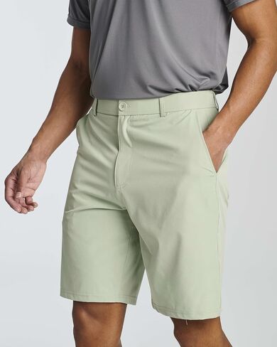 Real Essentials 3 Pack: Mens 9" Golf Shorts Pockets - Flat Front Casual Work Workout Active Hiking Sport in Saudi Arabia