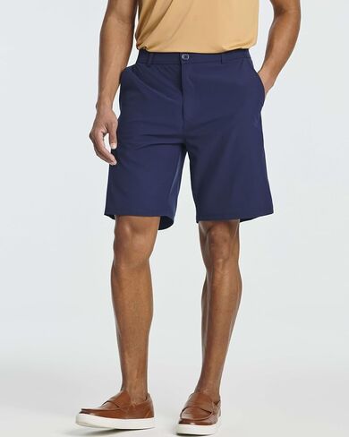 Real Essentials 3 Pack: Mens 9" Golf Shorts Pockets - Flat Front Casual Work Workout Active Hiking Sport in Saudi Arabia