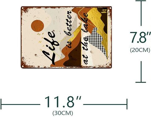 Relax You're On Lake Time Metal Tin Sign Weatherproof Outdoor Indoor Wall Decor for Home, Living Room, Kitchen,Bathroom Decoration in Saudi Arabia
