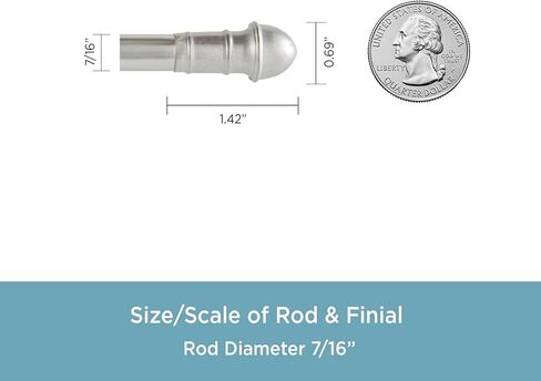 قضيب ستارة نافذة كيني كافيه، من 48 إلى 84 بوصة، نيكل in Kuwait