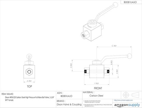 Dixon Valve & Coupling HPBV12 Carbon Steel High Pressure Full-Bore Ball Valve, 1/2" NPT Female in Saudi Arabia
