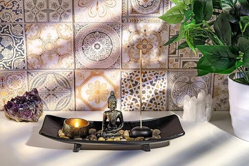 أعلى بلازا عصا حامل البخور مبخرة بوذا تمثال Tealight شمعة حامل زن حديقة التأمل غرفة المعيشة المنزلي زخارف مكتب #1 in Kuwait