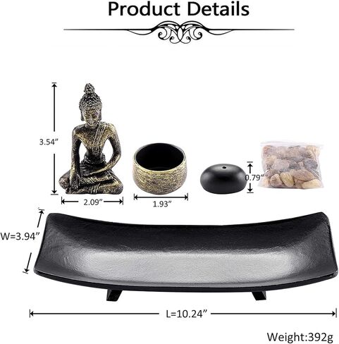 أعلى بلازا عصا حامل البخور مبخرة بوذا تمثال Tealight شمعة حامل زن حديقة التأمل غرفة المعيشة المنزلي زخارف مكتب #1 in Kuwait