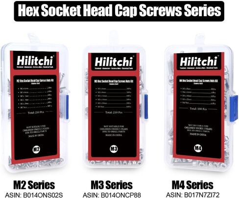 Hilitchi 420pcs M2 M3 Stainless Steel Hex Socket Head Cap Screws Nuts Assortment Kit with Box (304 Stainless Steel) in Saudi Arabia
