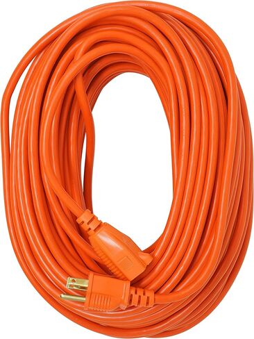 Southwire 2309SW8803 16/3 Vinyl Outdoor Extension Cord, Weather Resistant Flexible Vinyl Jacket, 3- Pronged, 100-Foot Extension Cord, 10 AMP, 1250 Watts, Orange in Saudi Arabia