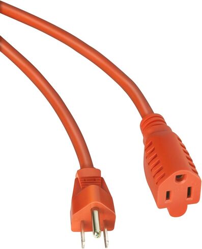 Southwire 2309SW8803 16/3 Vinyl Outdoor Extension Cord, Weather Resistant Flexible Vinyl Jacket, 3- Pronged, 100-Foot Extension Cord, 10 AMP, 1250 Watts, Orange in Saudi Arabia